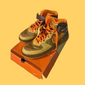 Sz 9.5 Vtg Nike Air Force 1 Mid Premium QK Thanksgiving Sneakers Shoes